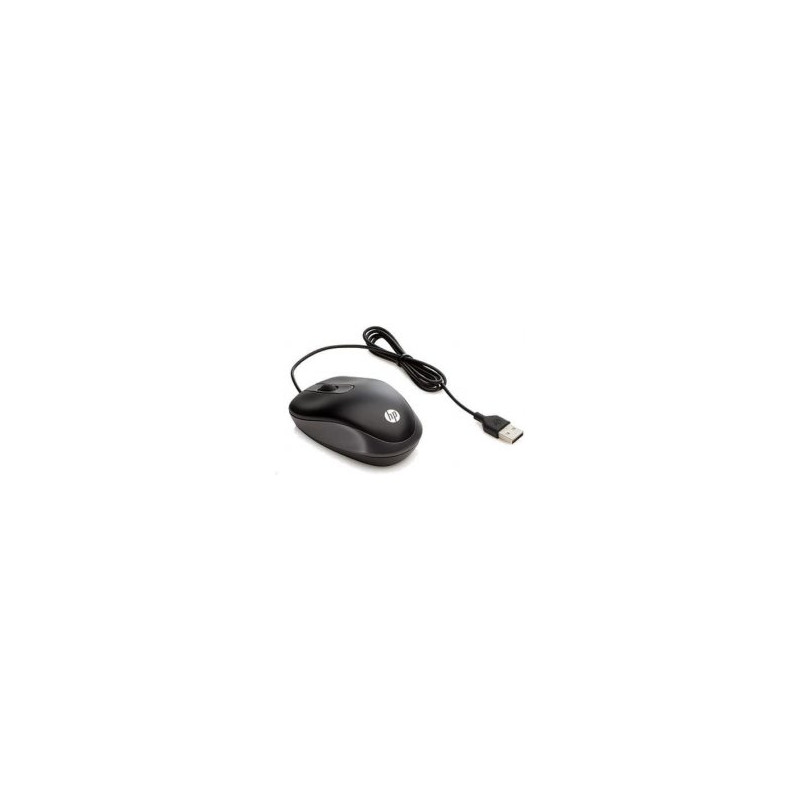 HP Travel Mouse/Cestovná/Optická/1 000 DPI/Drôtová USB/Čierna