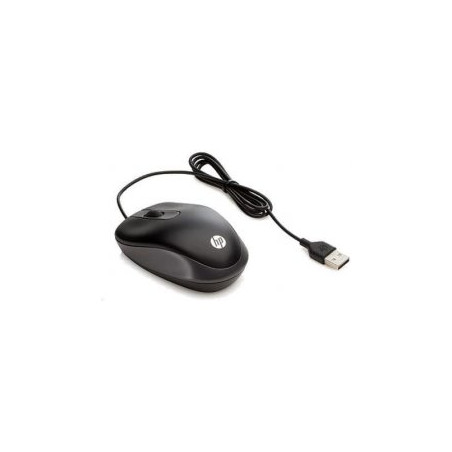 HP Travel Mouse/Cestovná/Optická/1 000 DPI/Drôtová USB/Čierna