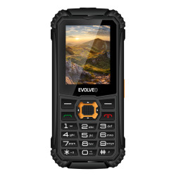 EVOLVEO StrongPhone Q1, IP68 odolný Dual SIM telefón, 2,4'' LCD, 1800mAh, černo-oranžový