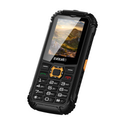 EVOLVEO StrongPhone Q1, IP68 odolný Dual SIM telefón, 2,4'' LCD, 1800mAh, černo-oranžový