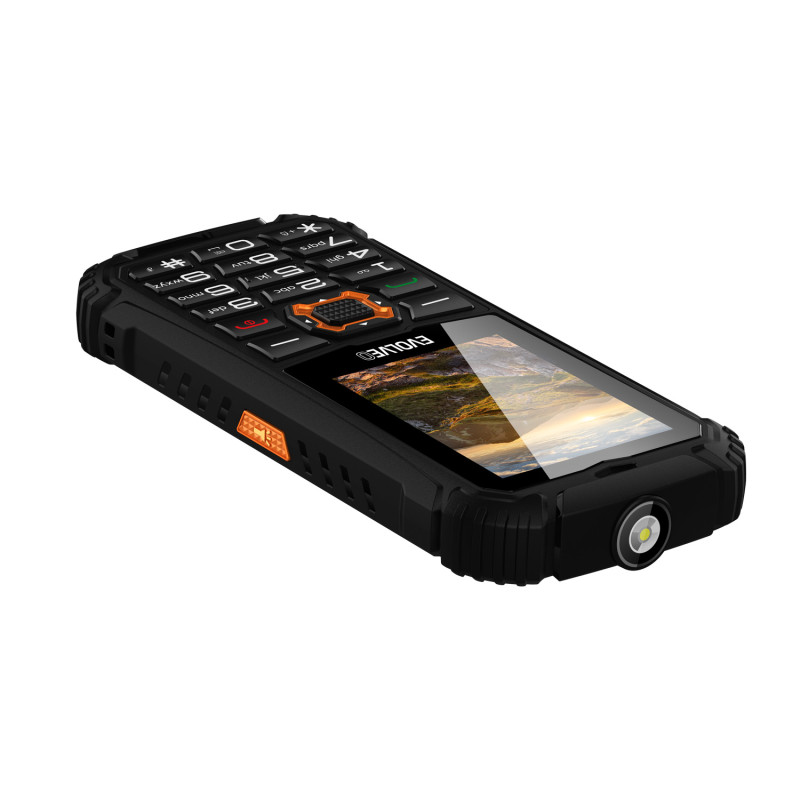 EVOLVEO StrongPhone Q1, IP68 odolný Dual SIM telefón, 2,4'' LCD, 1800mAh, černo-oranžový