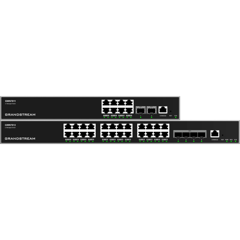 Grandstream GWN7811 L3 Managed Network Switch 8 portov / 2 SFP+, VLAN, DHCP, Stacking