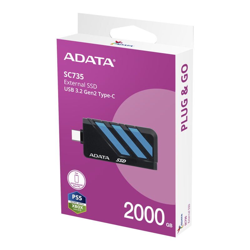 ADATA SC735/2TB/SSD/Externý/Modrá/5R