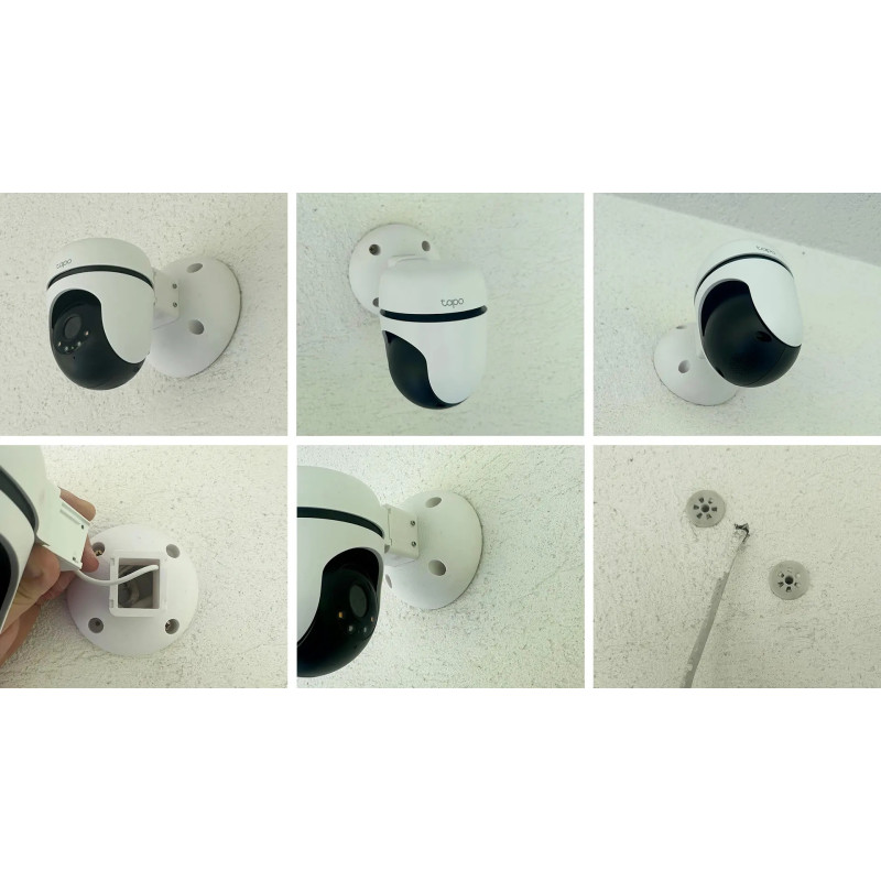 OEM - TP-LINK držiak/stojan pre kamery Tapo C500/C510W/C520WS na stenu a strop, biely s krytkou káblov