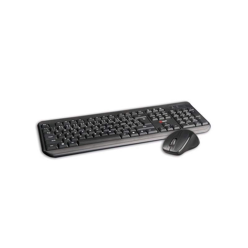 Klávesnica C-TECH WLKMC-01, bezdrôtový combo set s myšou, čierny, USB, CZ/ SK