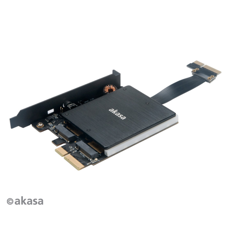 AKASA adaptér dual M.2 do PCIex s chladičom RGB