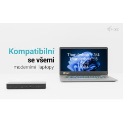 i-tec Thunderbolt 4 Intelligent Dual Display Docking Station, Power Delivery 90W