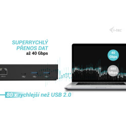 i-tec Thunderbolt 4 Intelligent Dual Display Docking Station, Power Delivery 90W