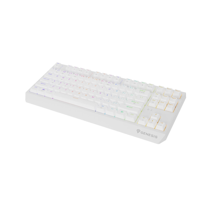 GENESIS herná klávesnica THOR 230/TKL/RGB/Outemu Red/Bezdrôtová USB + Bluetooth/US layout/Biela