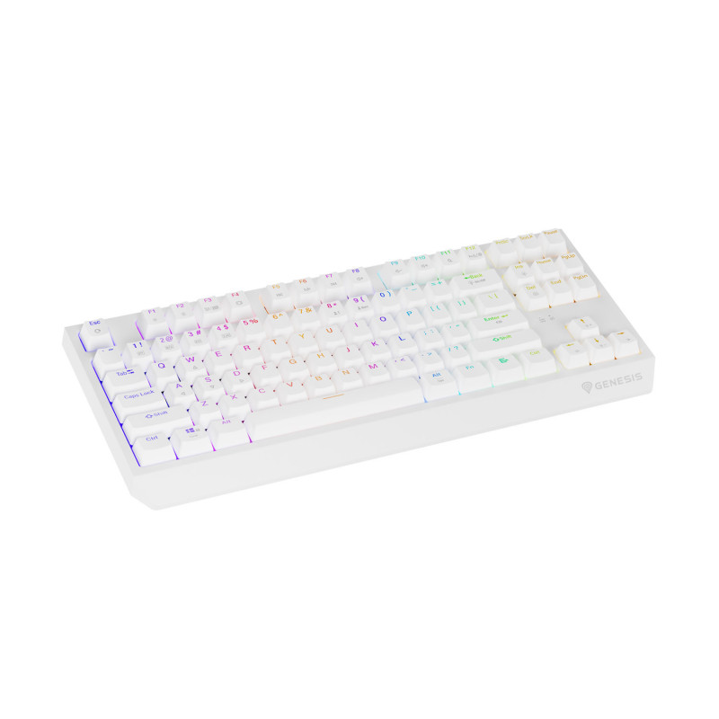 GENESIS herná klávesnica THOR 230/TKL/RGB/Outemu Red/Bezdrôtová USB + Bluetooth/US layout/Biela