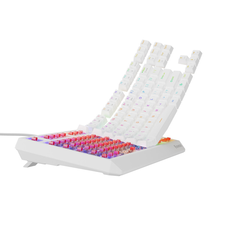 GENESIS herná klávesnica THOR 230/TKL/RGB/Outemu Red/Bezdrôtová USB + Bluetooth/US layout/Biela