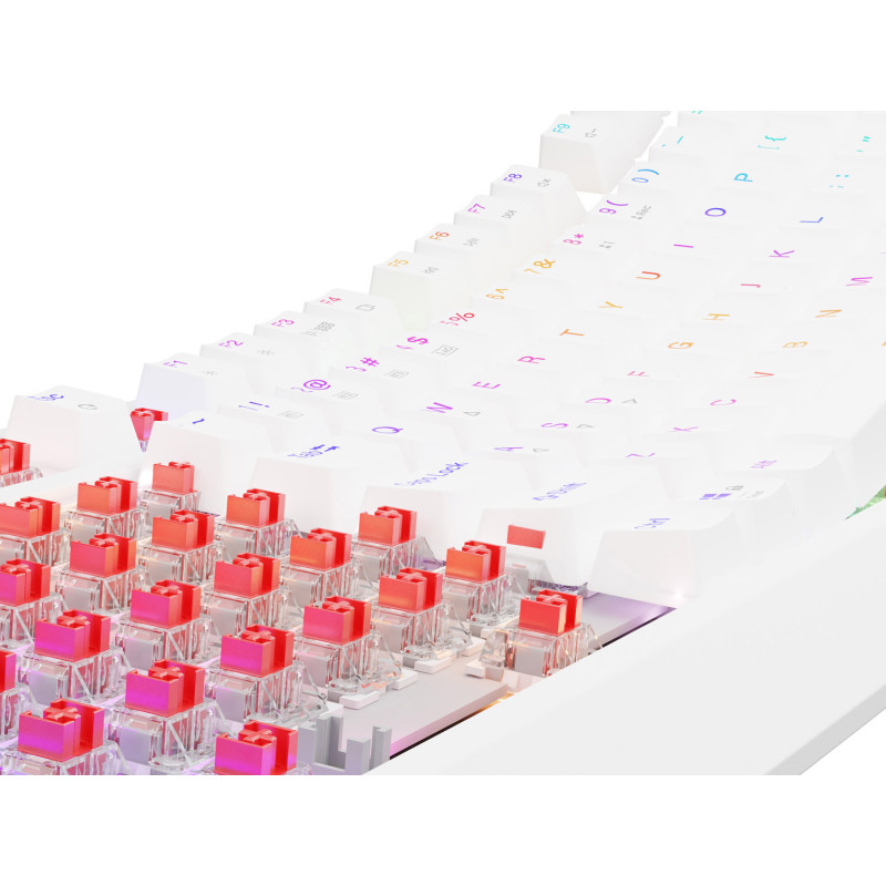 GENESIS herná klávesnica THOR 230/TKL/RGB/Outemu Red/Bezdrôtová USB + Bluetooth/US layout/Biela