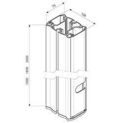 VOGELS - PUC 2718 S Stojina Connect-it Floor 180cm strieborná