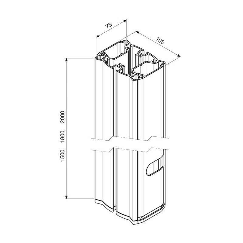 VOGELS - PUC 2718 S Stojina Connect-it Floor 180cm strieborná