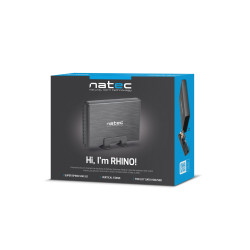 Externý box pre HDD 3,5'' USB 3.0 Natec Rhino, čierny, vrátane napájacieho adaptéra