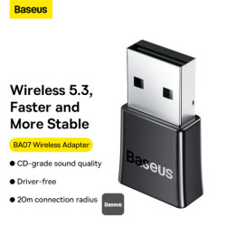 NONAME - Baseus bezdrôtový bluetooth adaptér BA07 čierny