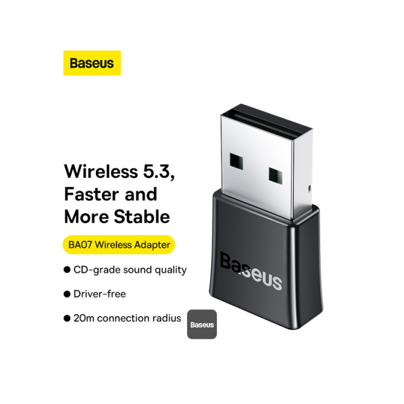 NONAME - Baseus bezdrôtový bluetooth adaptér BA07 čierny