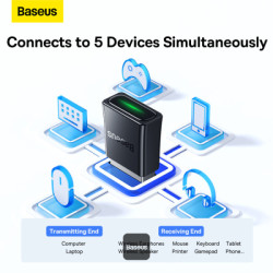 NONAME - Baseus bezdrôtový bluetooth adaptér BA07 čierny