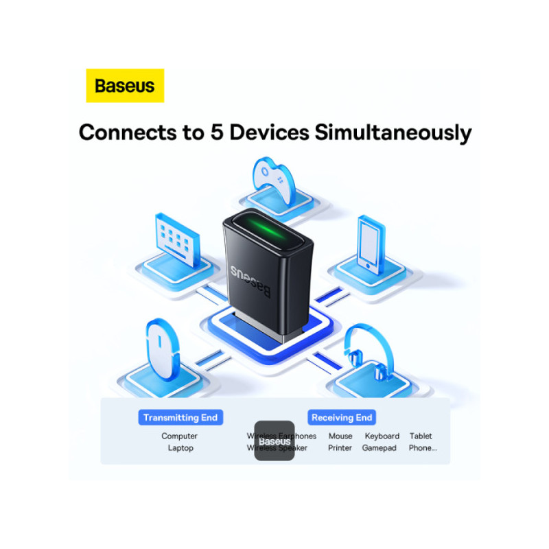 NONAME - Baseus bezdrôtový bluetooth adaptér BA07 čierny