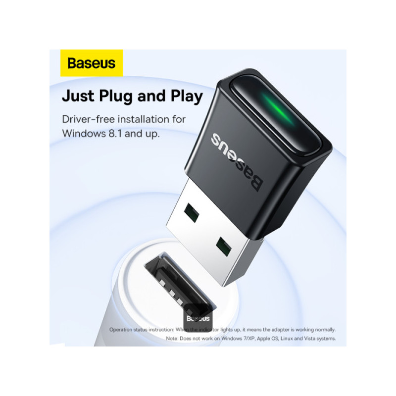NONAME - Baseus bezdrôtový bluetooth adaptér BA07 čierny