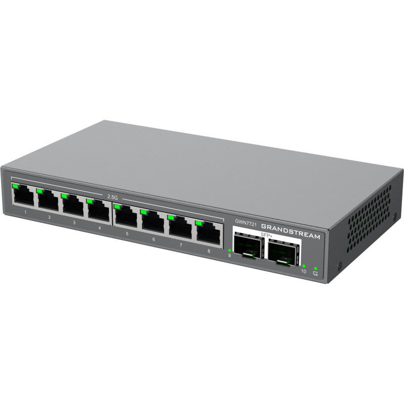 Grandstream GWN7721 L2 Lite managed switch, 8x 2.5GbE RJ45, 2x 10G SFP+
