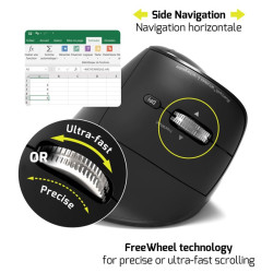 NONAME - PORT CONNECT ERGO AUDITOR/Vertikálna/Optická/Pre pravákov/4 800 DPI/USB+BT/Čierna