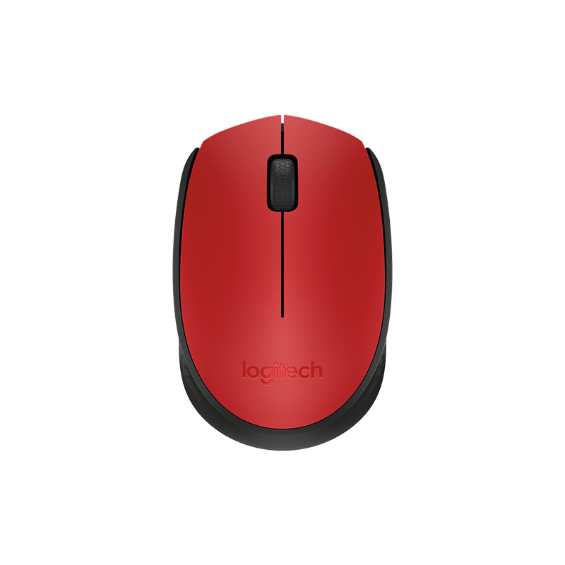 Logitech M171/Kancelárska/Optická/1 000 DPI/Bezdrôtová USB/Čierna-červená