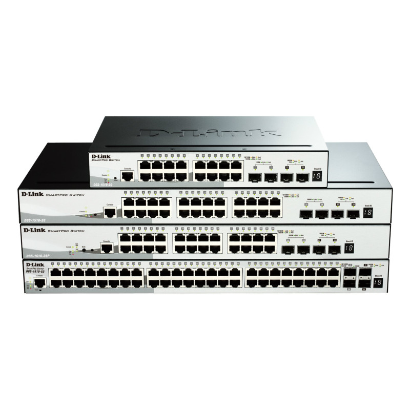 D-Link DGS-1510-20, 20-port Gigabit Stackable SmartPro Switch, 2x SFP, 2x 10G SFP+