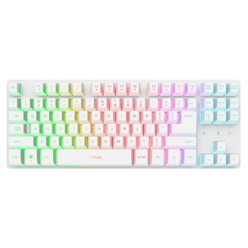 Trust GXT831 Thado TKL/Bezdrôtové USB/US/Biela