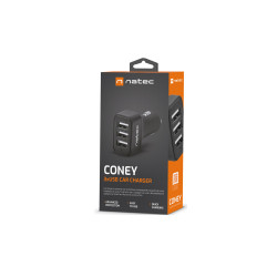 Natec nabíjačka do auta CONEY, 2XUSB, 1XUSB-C, 84W
