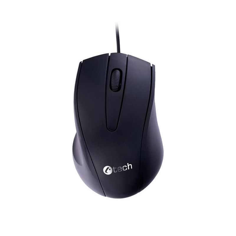 C-TECH Myš WM-07/Ergonomická/Optická/Pre pravákov/1 200 DPI/Drôtová USB/Čierna