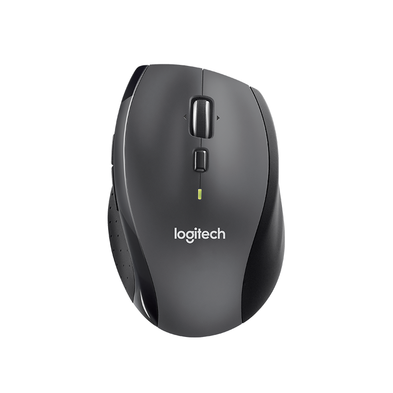 Logitech M705/Ergonomická/Optická/Pre pravákov/Bezdrôtová USB/Strieborná