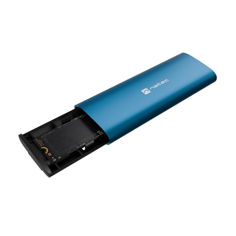Externý box pre SSD Natec RHINO M.2 NVME LITE USB-C 3.2 GEN 2, hliníkové telo, HORIZON BLUE