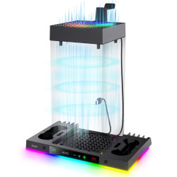 NONAME - iPega XBX024S Multifunkčný Nabíjací RGB Stojan s Chladením pre Xbox