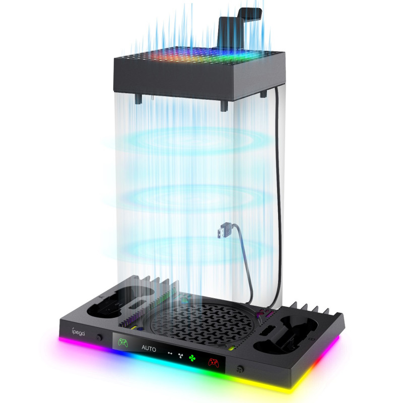 NONAME - iPega XBX024S Multifunkčný Nabíjací RGB Stojan s Chladením pre Xbox
