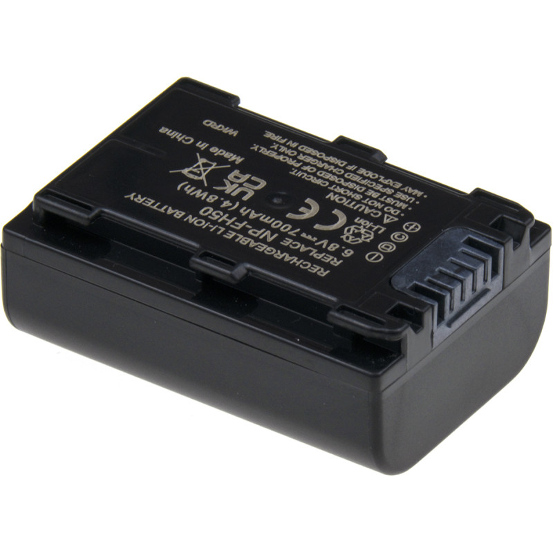 Batérie T6 Power Sony NP-FH50, NP-FH40, NP-FH30, 700mAh, 4,7Wh, sivá