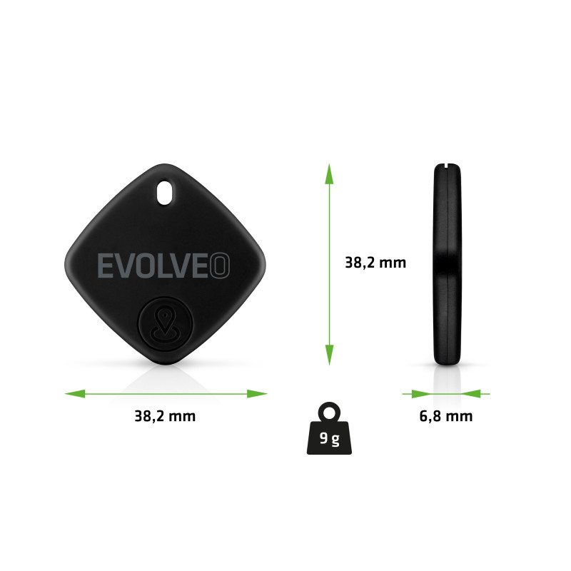 EVOLVEO TrackTag, Bluetooth lokátor s Apple Find My, čierny