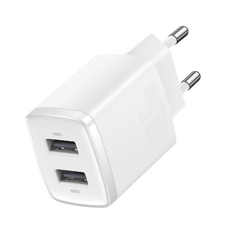 NONAME - Baseus nabíjačka do siete Compact 2xUSB 10,5W biela