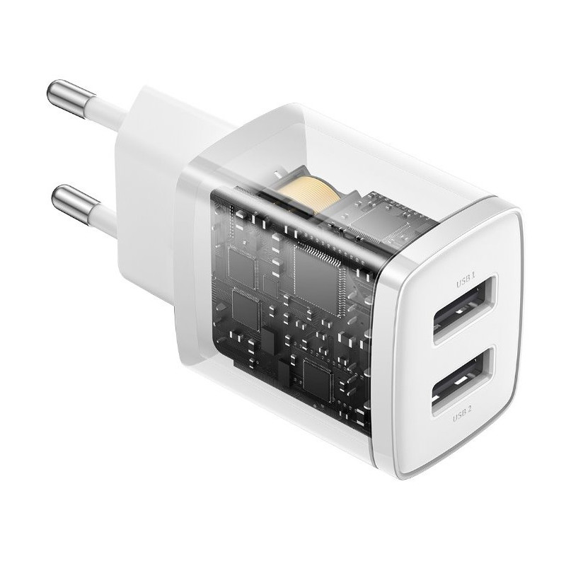 NONAME - Baseus nabíjačka do siete Compact 2xUSB 10,5W biela