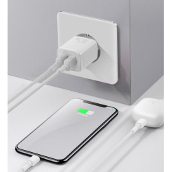 NONAME - Baseus nabíjačka do siete Compact 2xUSB 10,5W biela