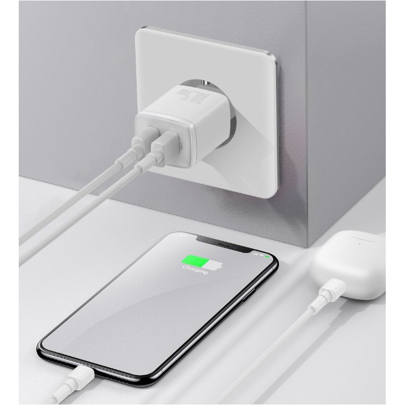 NONAME - Baseus nabíjačka do siete Compact 2xUSB 10,5W biela