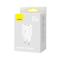 NONAME - Baseus nabíjačka do siete Compact 2xUSB 10,5W biela