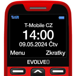 EVOLVEO EasyPhone XR, mobilný telefón pre seniorov s nabíjacím stojanom, červená