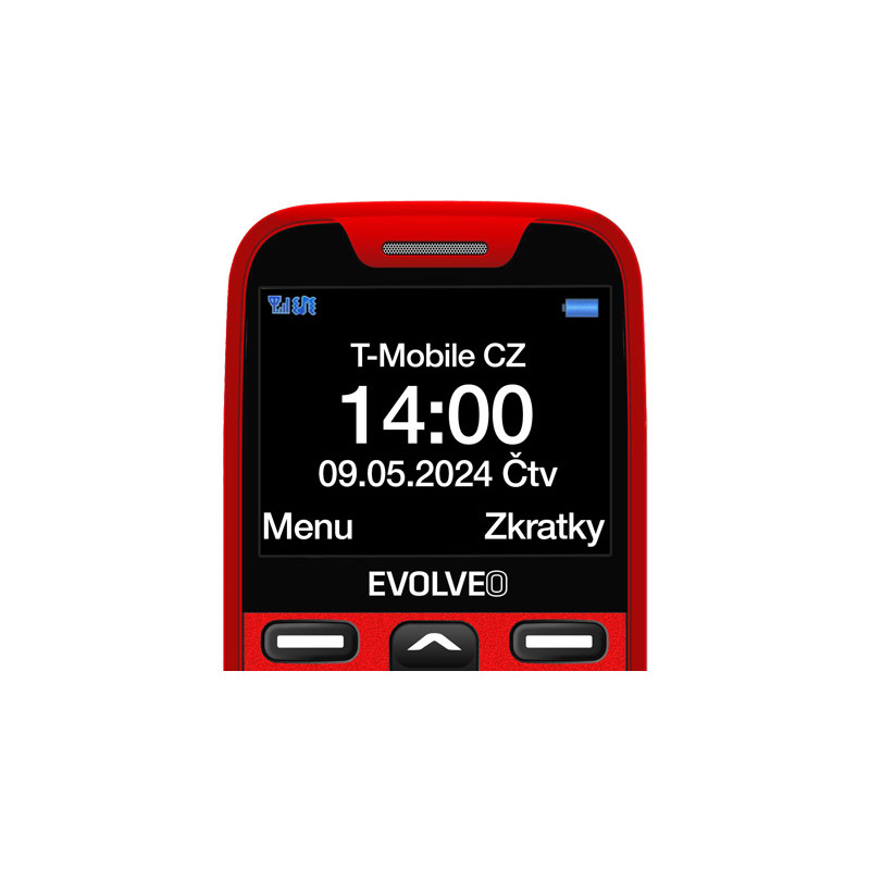 EVOLVEO EasyPhone XR, mobilný telefón pre seniorov s nabíjacím stojanom, červená