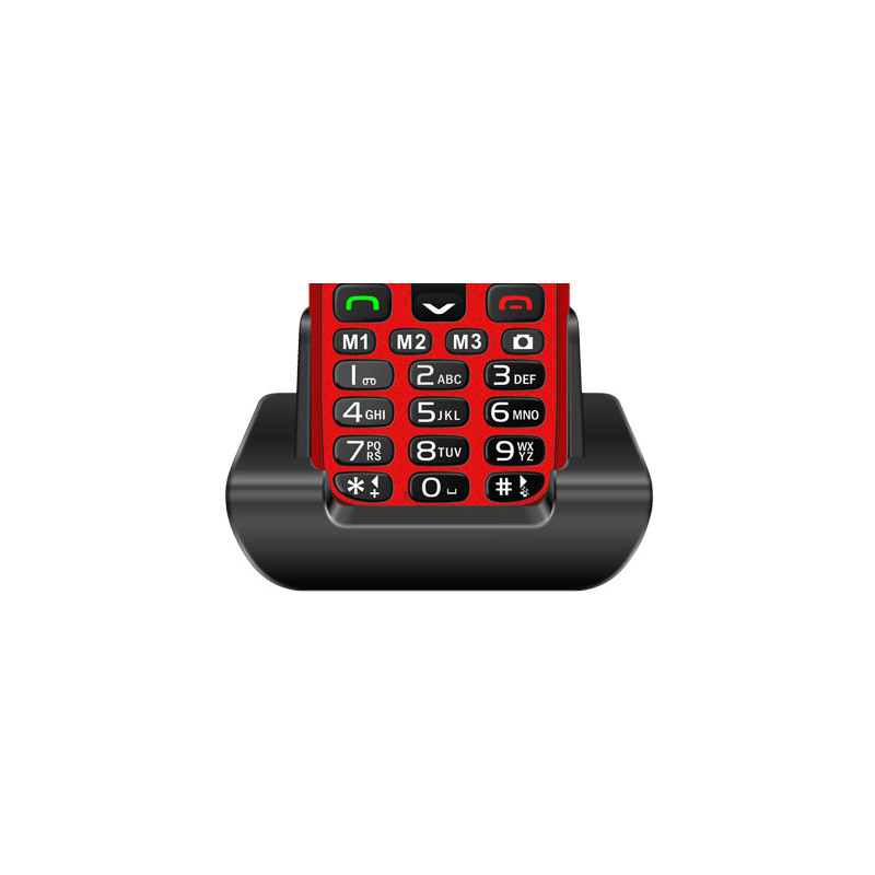 EVOLVEO EasyPhone XR, mobilný telefón pre seniorov s nabíjacím stojanom, červená