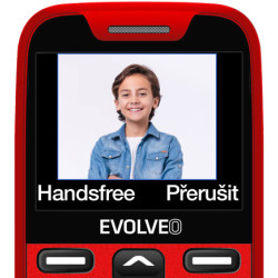 EVOLVEO EasyPhone XR, mobilný telefón pre seniorov s nabíjacím stojanom, červená