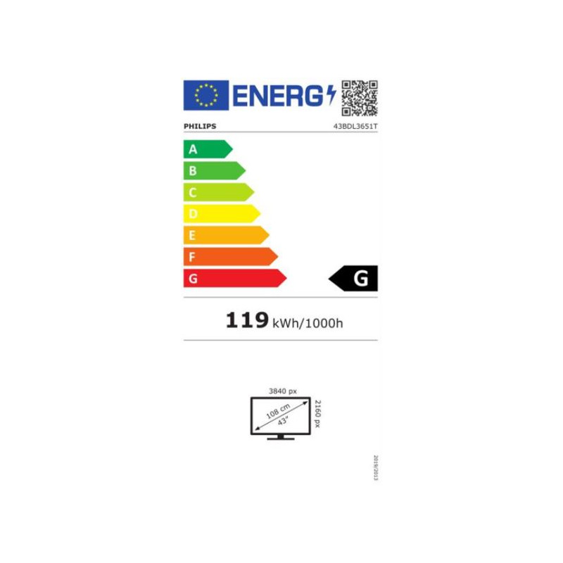 43'' D-LED Philips 43BDL3651T-UHD, IPS, 400c, CAP, 18/7