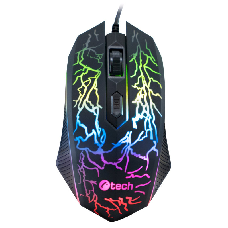 C-TECH Tychon/Herná/Optická/3 200 DPI/Drôtová USB/Čierna