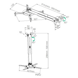 TB TOUCH - TB Projector mount 2in1 TB-M52 ceiling/wall 10kg