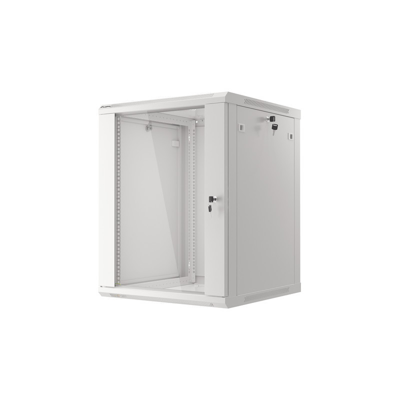 LANBERG 19'' RACKOVÁ SKRIŇA PRO MONTÁŽ NA STENU 15U/600X600 (FLAT PACK) S PRESKLENÝMI DVERAMI ŠEDÁ V2c